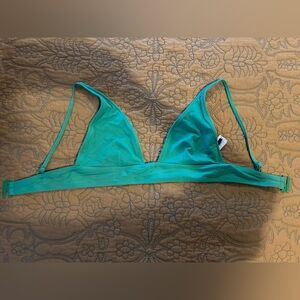 Jcrew Green Triangle Bikini Top